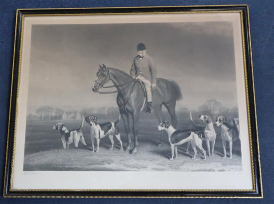 Hunt after Loder, coloured aquatint, William Long, Huntsman to His Grace The Duke of Beaufort, and a James Scott lithograph of a huntsm